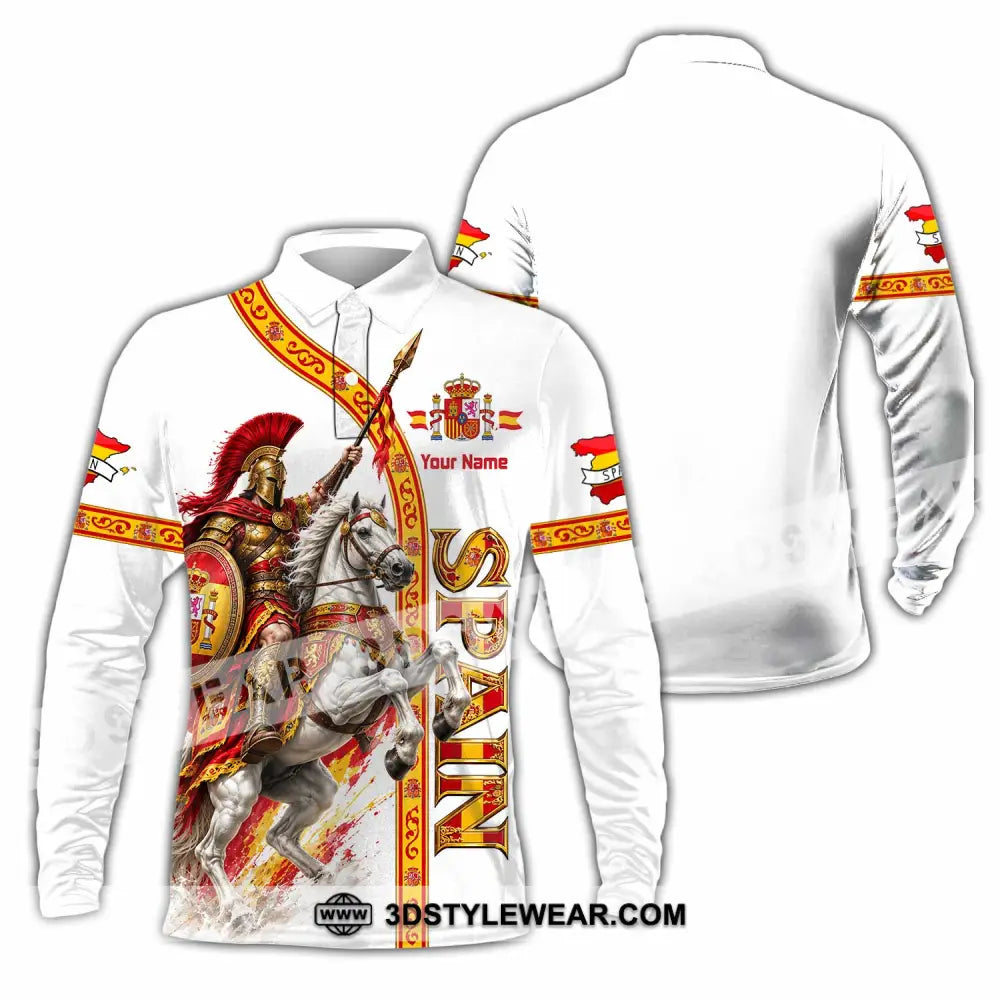 Unisex Shirt - Custom Spain Shirt - Long Sleeve Polo / S - T-shirt