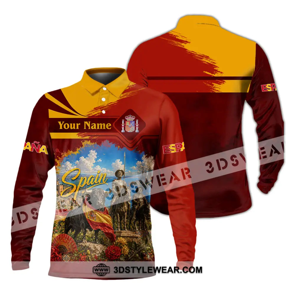 Unisex Shirt - Custom Spain Shirt - Long Sleeve Polo / S - T-shirt