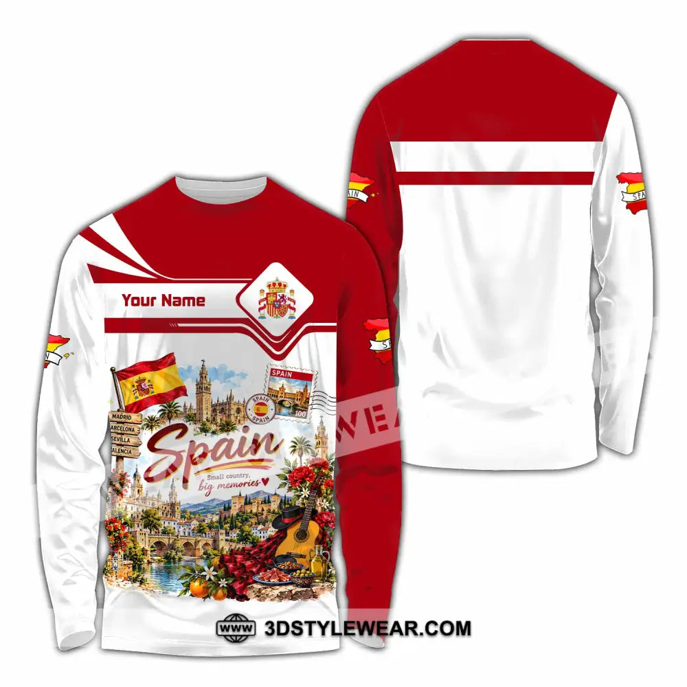 Unisex Shirt - Custom Spain Shirt - Long Sleeve Shirt / S - T-shirt