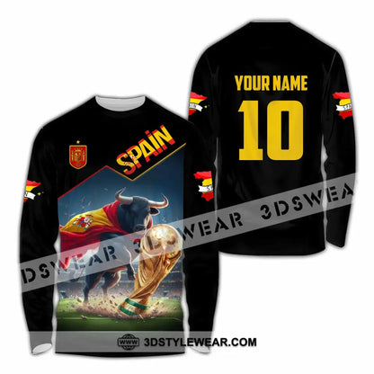 Unisex Shirt - Custom Spain World Cup 2026 3D Shirt Long Sleeve Shirt / S T-shirt
