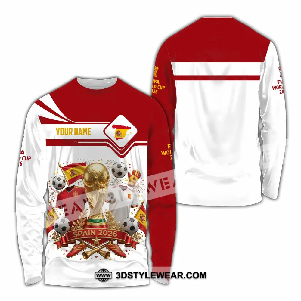 Unisex Shirt - Custom Spain World Cup 2026 3D Shirt - Long Sleeve Shirt / S - T-shirt