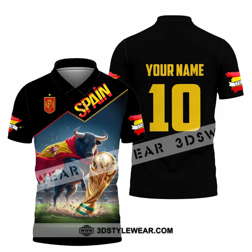 Unisex Shirt - Custom Spain World Cup 2026 3D Shirt Polo Shirt / S T-shirt