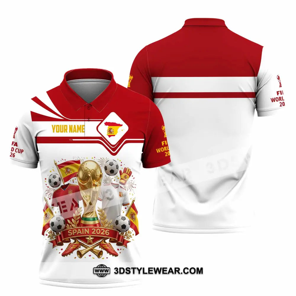 Unisex Shirt - Custom Spain World Cup 2026 3D Shirt - Polo Shirt / S - T-shirt