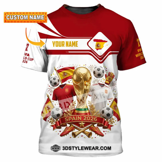 Unisex Shirt - Custom Spain World Cup 2026 3D Shirt - T-shirt