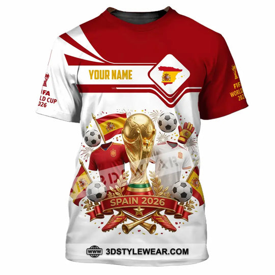 Unisex Shirt - Custom Spain World Cup 2026 3D Shirt style option 4
