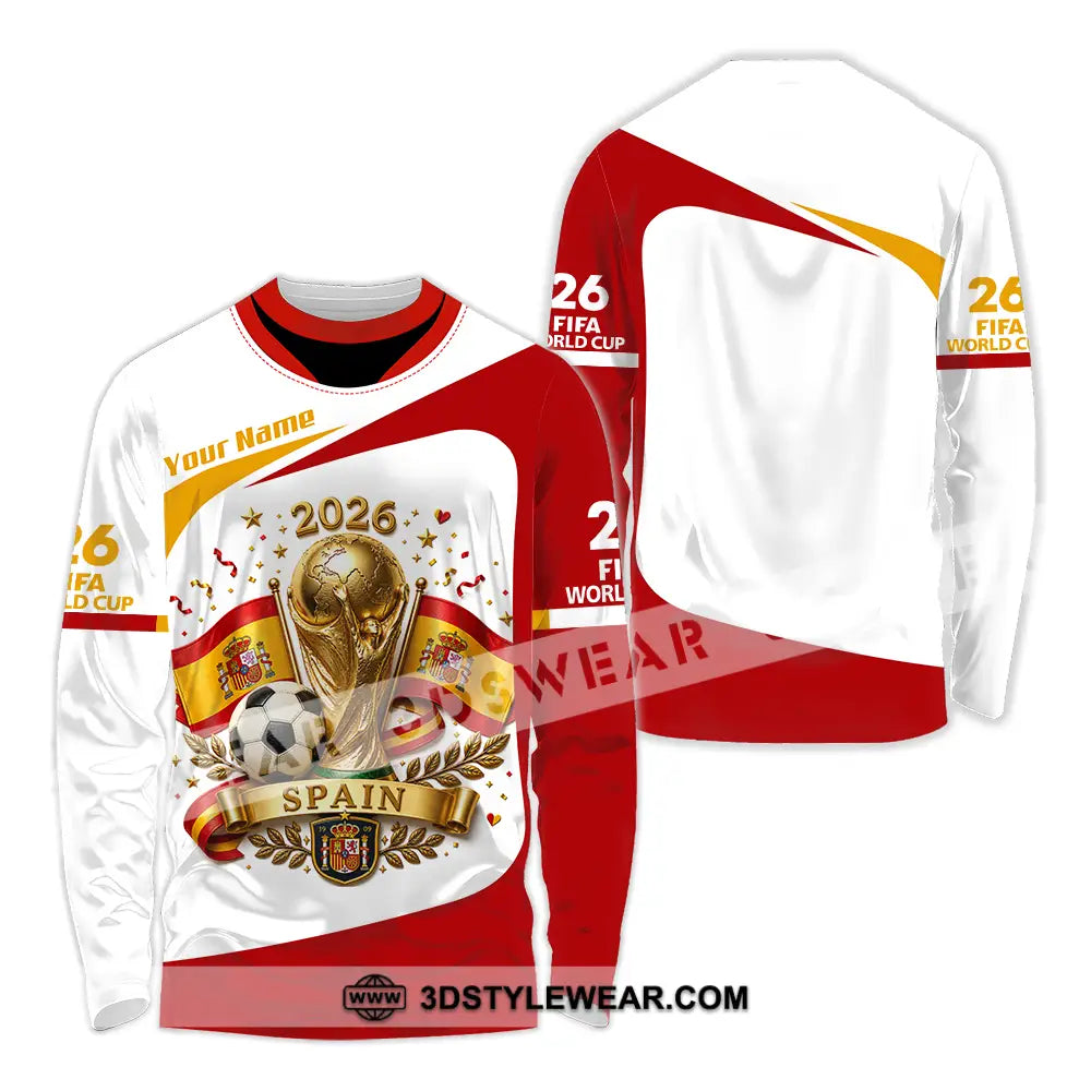 Unisex Shirt - Custom Spain World Cup 2026 Shirt - Long Sleeve Shirt / S - T-shirt