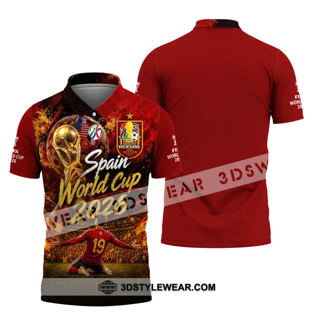 Unisex Shirt - Custom Spain World Cup 2026 Shirt - Polo Shirt / S - T-shirt