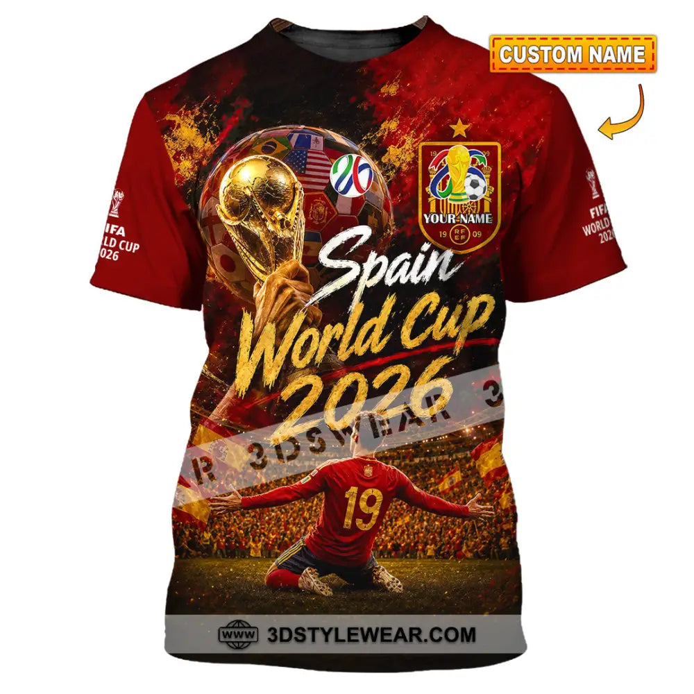 Unisex Shirt - Custom Spain World Cup 2026 Shirt - T-shirt
