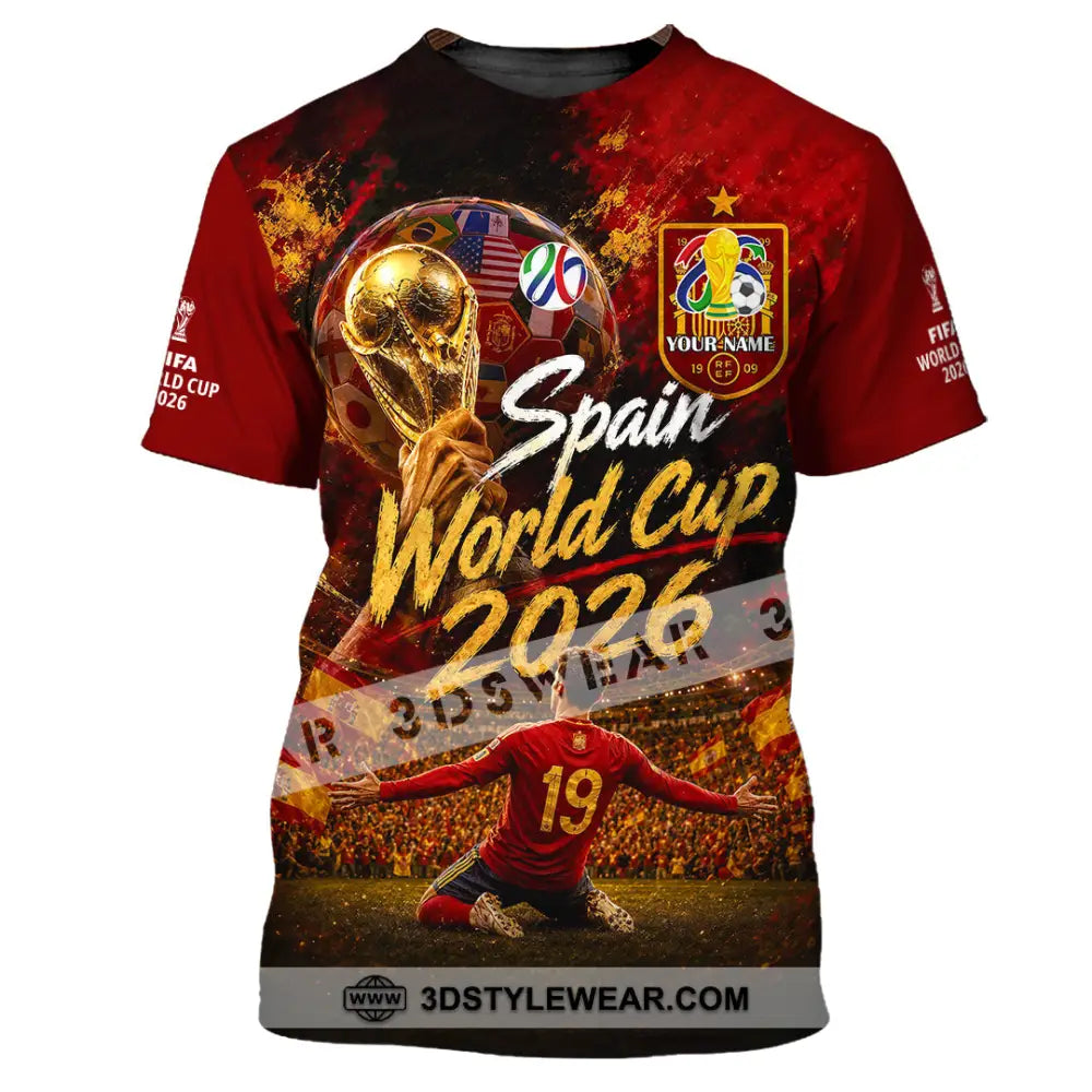 Unisex Shirt - Custom Spain World Cup 2026 Shirt - T-Shirt / S - T-shirt