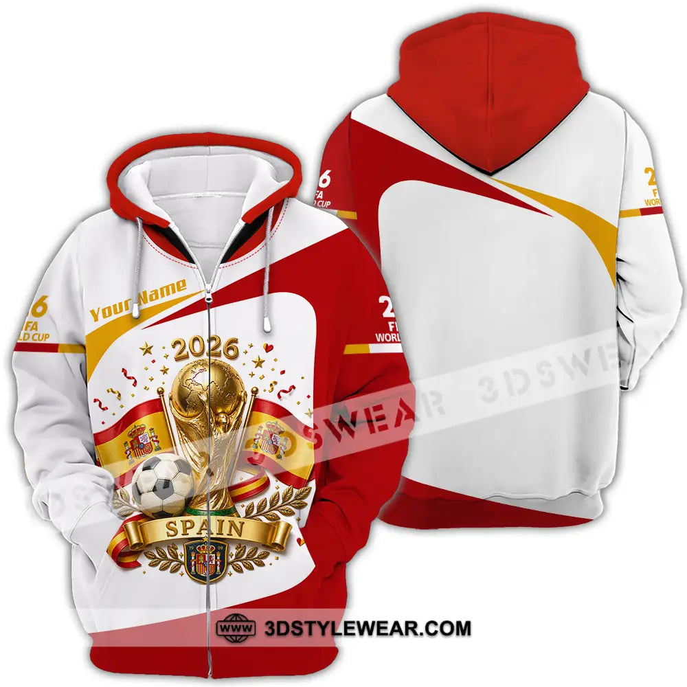 Unisex Shirt - Custom Spain World Cup 2026 Shirt - Zipper Hoodie / S - T-shirt