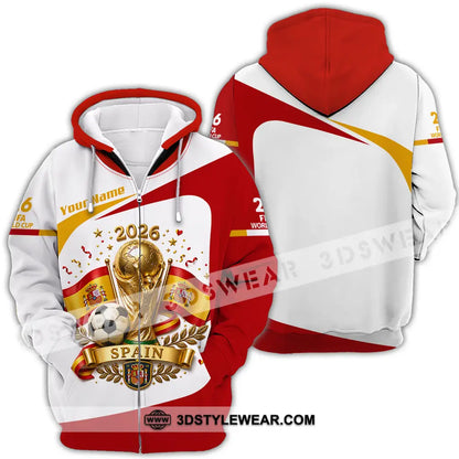 Unisex Shirt - Custom Spain World Cup 2026 Shirt - Zipper Hoodie / S - T-shirt