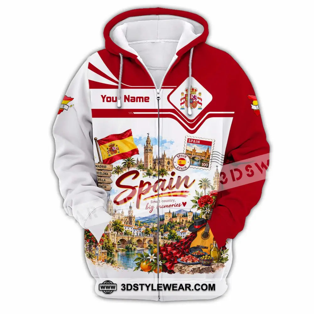Unisex Shirt - Custom Spain Shirt - Zipper Hoodie / S - T-shirt