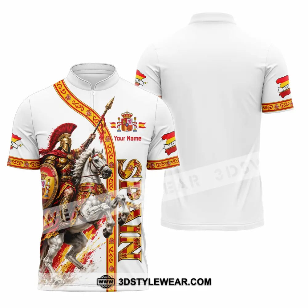 Unisex Shirt - Custom Spain Shirt - Zipper Polo Shirt / S - T-shirt