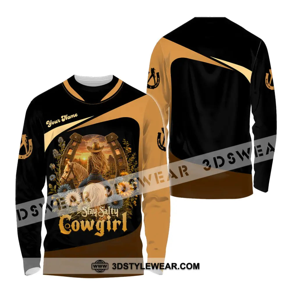 Unisex Shirt - Custom Stay Salty Cowgirl Shirt - Long Sleeve Shirt / S - T-shirt