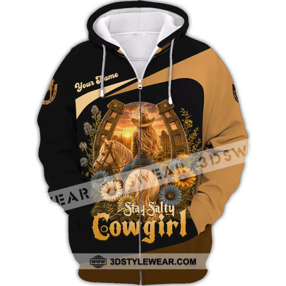 Unisex Shirt - Custom Stay Salty Cowgirl Shirt - Zipper Hoodie / S - T-shirt