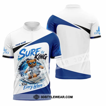 Unisex Shirt - Custom Surf King Shirt - Zipper Polo Shirt / S - T-shirt