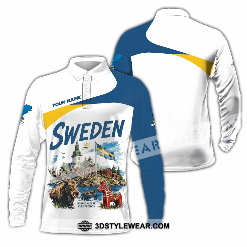 Unisex Shirt - Custom Sweden Shirt - Long Sleeve Polo / S - T-shirt
