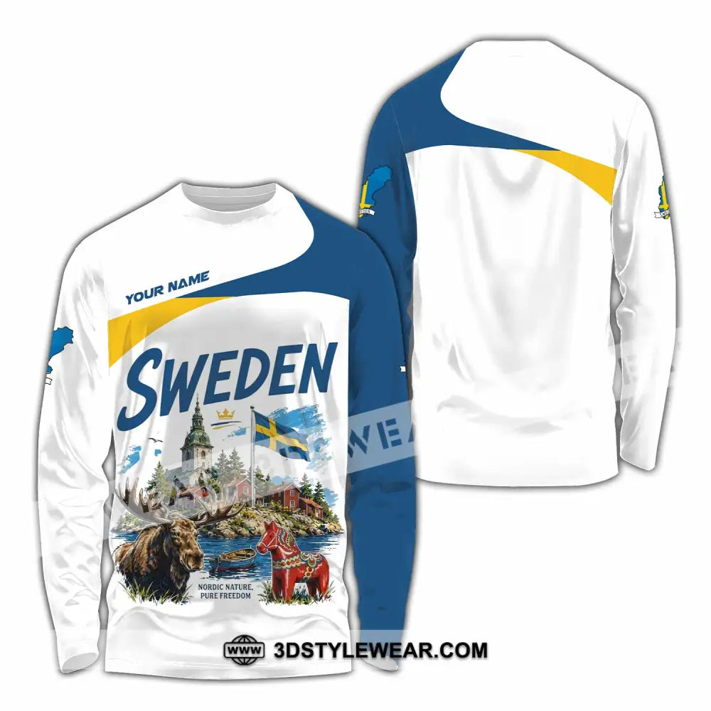 Unisex Shirt - Custom Sweden Shirt - Long Sleeve Shirt / S - T-shirt