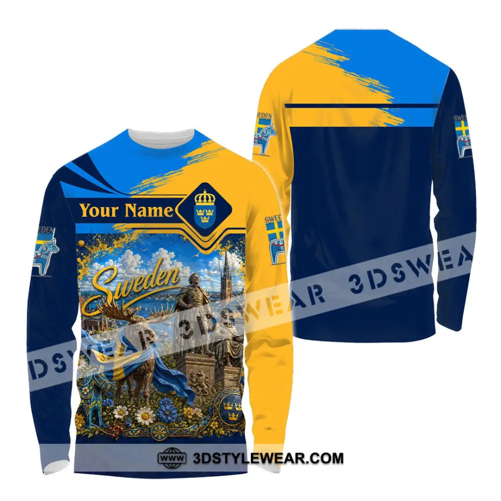 Unisex Shirt - Custom Sweden Shirt - Long Sleeve Shirt / S - T-shirt