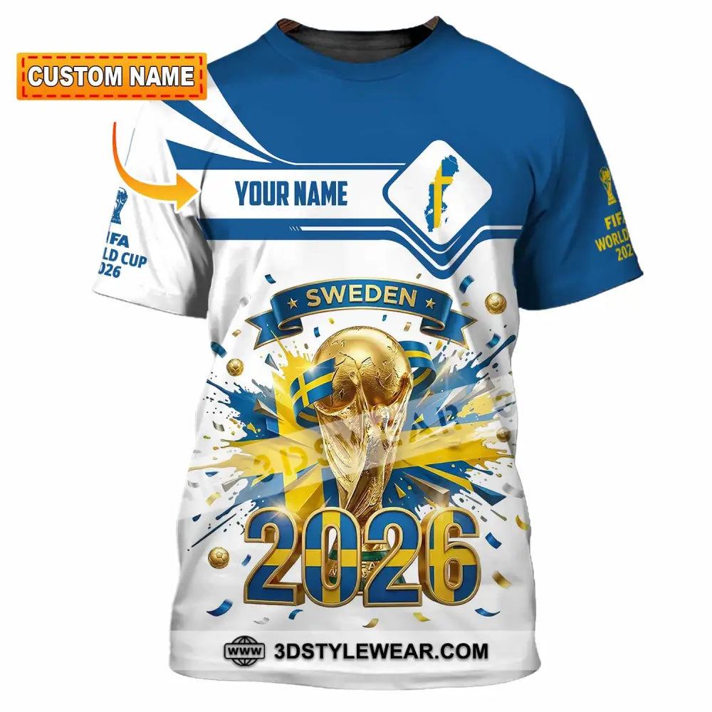 Unisex Shirt - Custom Sweden World Cup 2026 3D Shirt - T-shirt