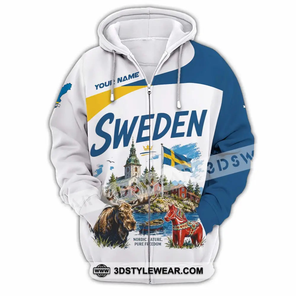Unisex Shirt - Custom Sweden Shirt - Zipper Hoodie / S - T-shirt