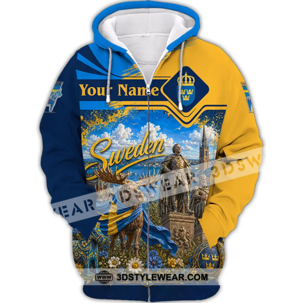 Unisex Shirt - Custom Sweden Shirt - Zipper Hoodie / S - T-shirt