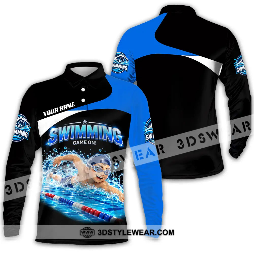 Unisex Shirt - Custom Swimming Shirt - Long Sleeve Polo / S - T-shirt