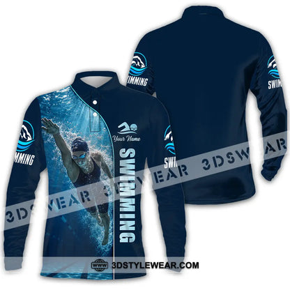 Unisex Shirt - Custom Swimming Shirt - Long Sleeve Polo / S - T-shirt