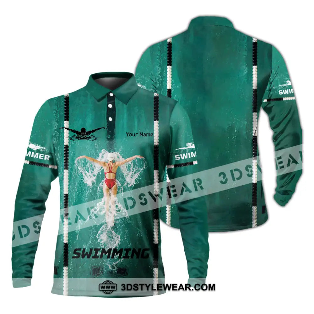 Unisex Shirt - Custom Swimming Shirt - Long Sleeve Polo / S - T-shirt
