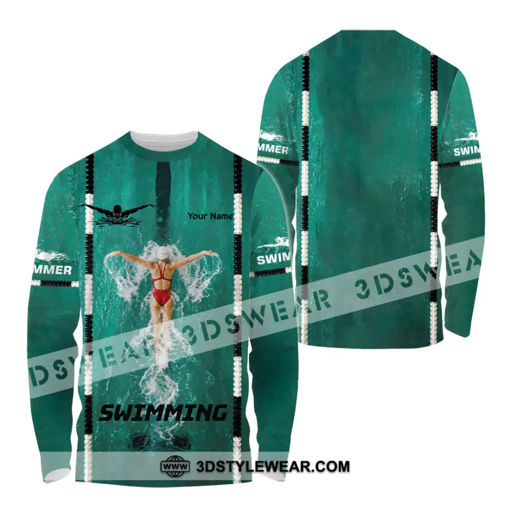 Unisex Shirt - Custom Swimming Shirt - Long Sleeve Shirt / S - T-shirt