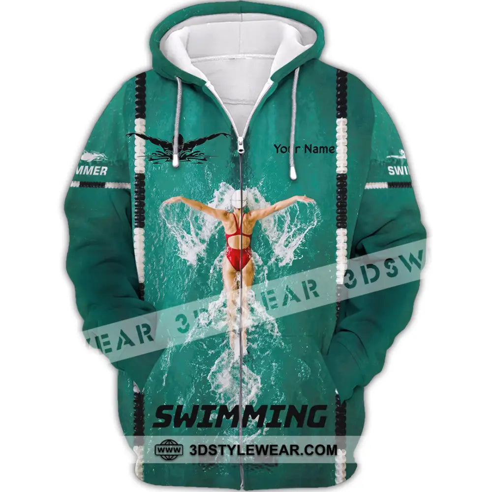 Unisex Shirt - Custom Swimming Shirt - Zipper Hoodie / S - T-shirt
