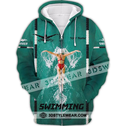Unisex Shirt - Custom Swimming Shirt - Zipper Hoodie / S - T-shirt