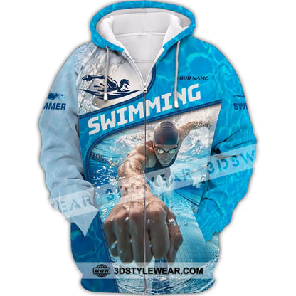 Unisex Shirt - Custom Swimming Shirt - Zipper Hoodie / S - T-shirt