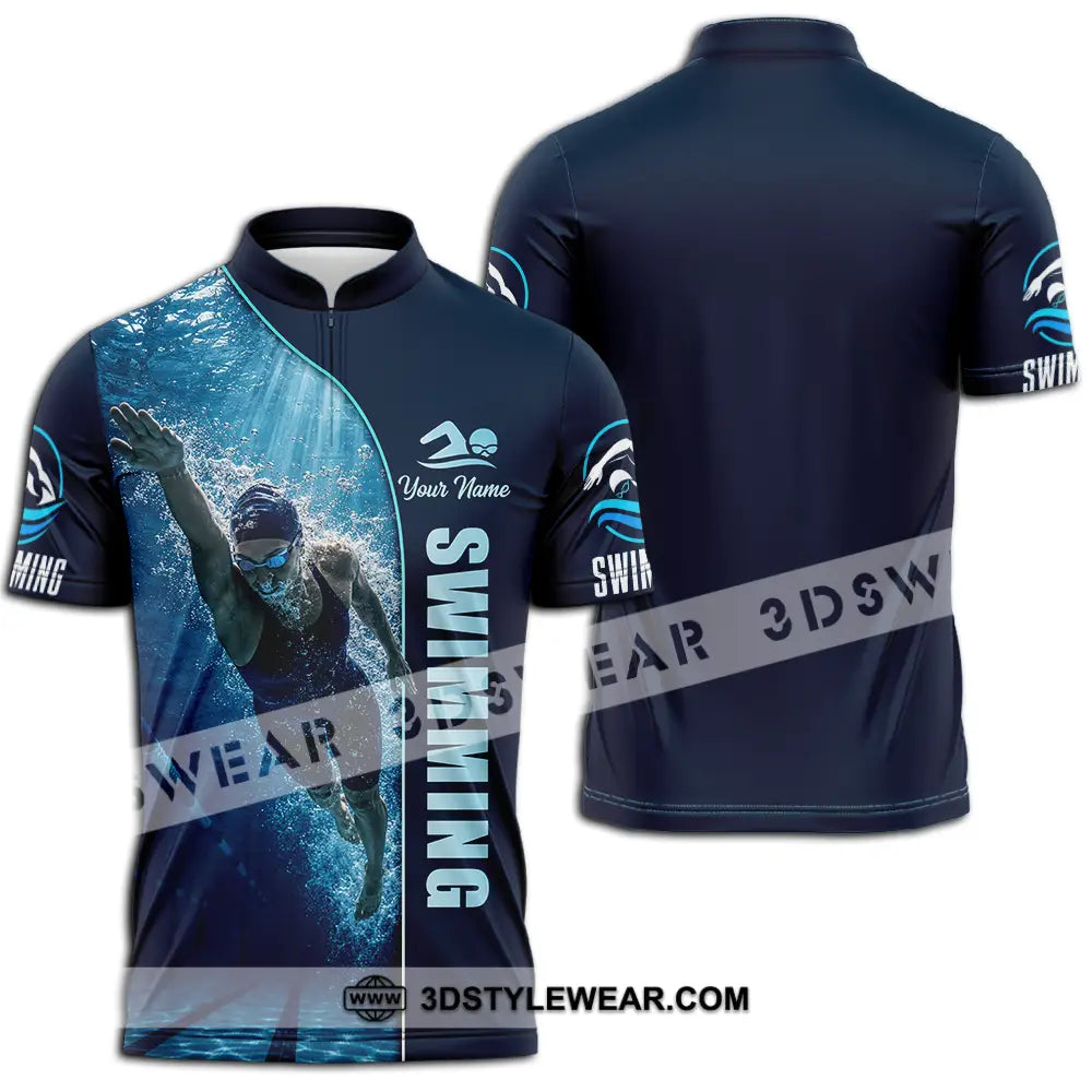 Unisex Shirt - Custom Swimming Shirt - Zipper Polo Shirt / S - T-shirt