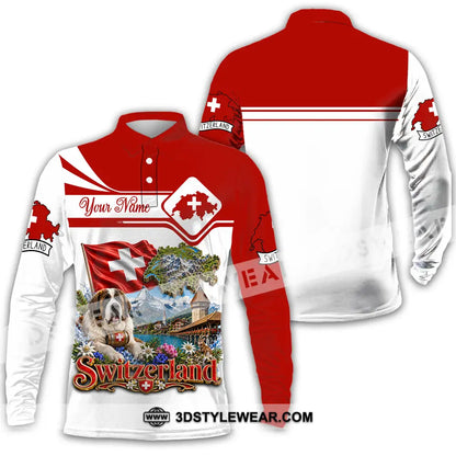 Unisex Shirt - Custom Switzerland Shirt - Long Sleeve Polo / S - T-shirt