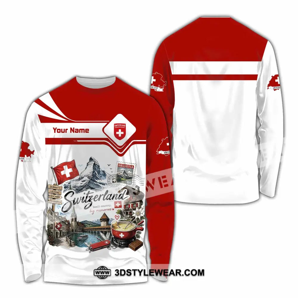 Unisex Shirt - Custom Switzerland Shirt - Long Sleeve Shirt / S - T-shirt