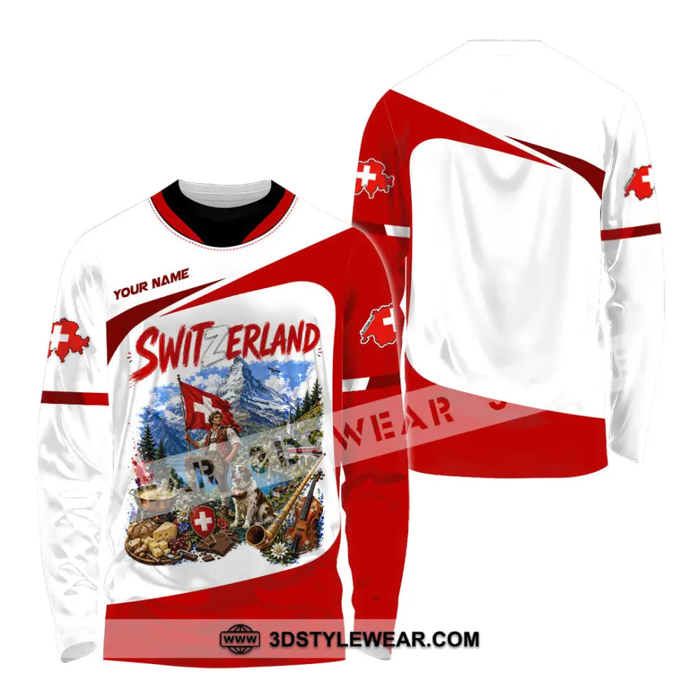 Unisex Shirt - Custom Switzerland Shirt - Long Sleeve Shirt / S - T-shirt