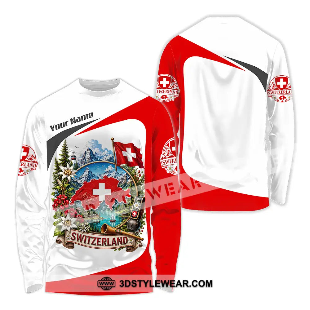 Unisex Shirt - Custom Switzerland Shirt - Long Sleeve Shirt / S - T-shirt