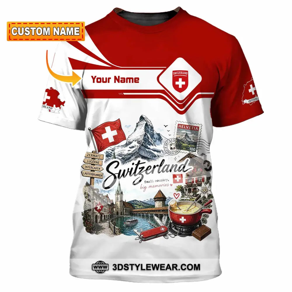 Unisex Shirt - Custom Switzerland Shirt - T-shirt