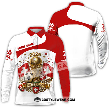 Unisex Shirt - Custom Switzerland World Cup 2026 Shirt - Long Sleeve Polo / S - T-shirt