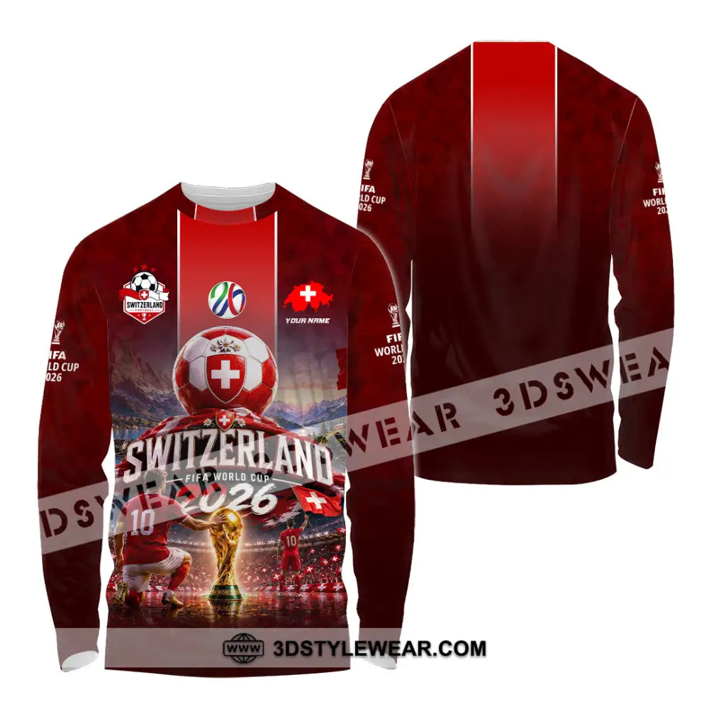 Unisex Shirt - Custom Switzerland World Cup 2026 Shirt - Long Sleeve Shirt / S - T-shirt