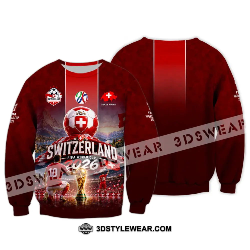 Unisex Shirt - Custom Switzerland World Cup 2026 Shirt - Long Sleeve / S - T-shirt