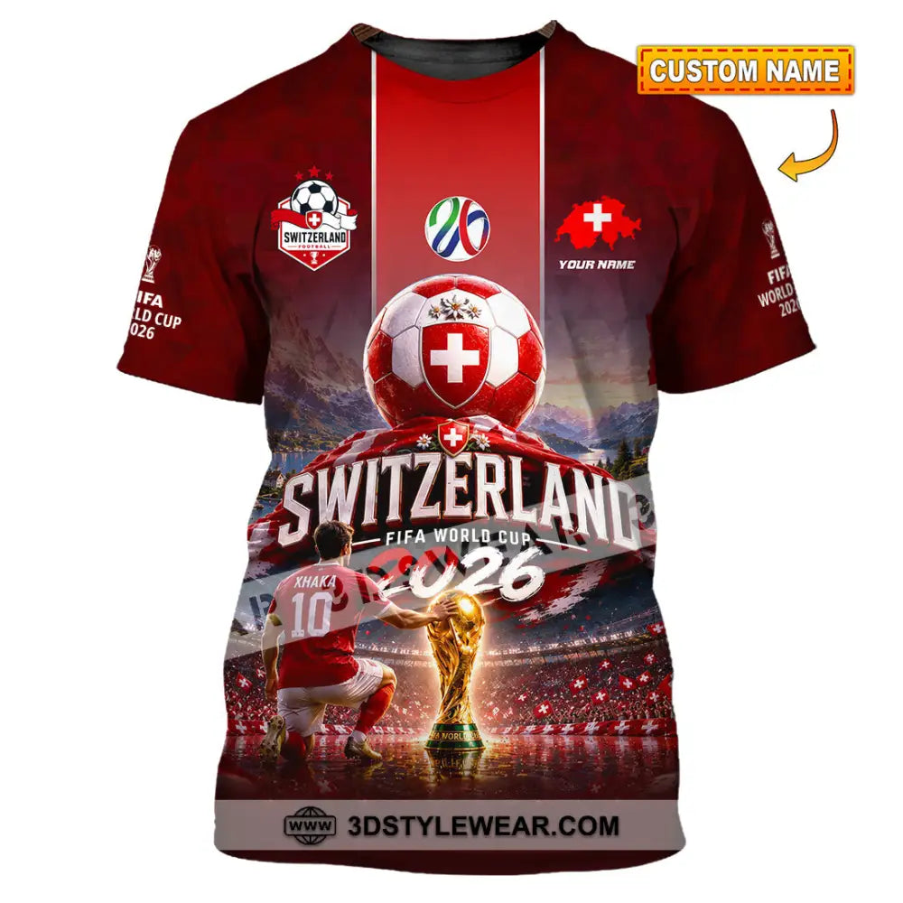 Unisex Shirt - Custom Switzerland World Cup 2026 Shirt - T-shirt