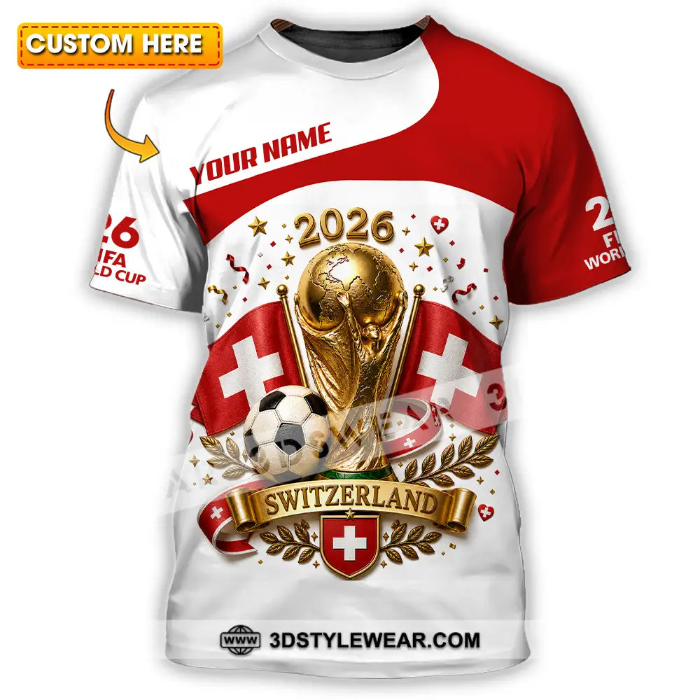 Unisex Shirt - Custom Switzerland World Cup 2026 Shirt - T-shirt