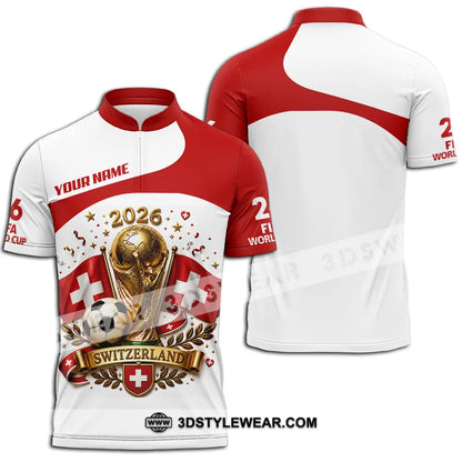 Unisex Shirt - Custom Switzerland World Cup 2026 Shirt - Zipper Polo Shirt / S - T-shirt
