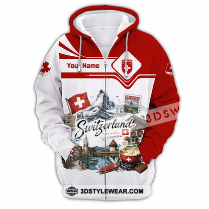 Unisex Shirt - Custom Switzerland Shirt - Zipper Hoodie / S - T-shirt