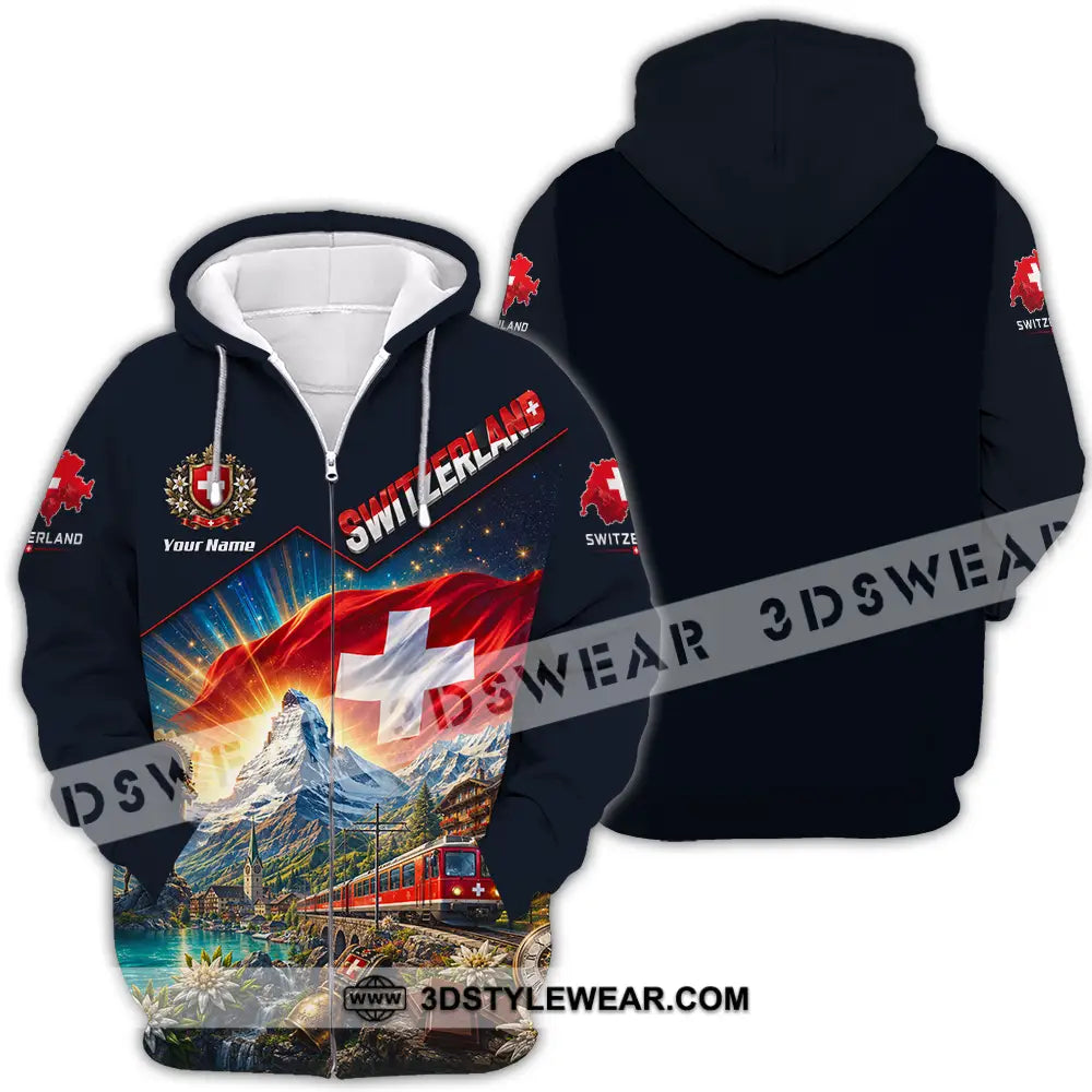 Unisex Shirt - Custom Switzerland Shirt - Zipper Hoodie / S - T-shirt
