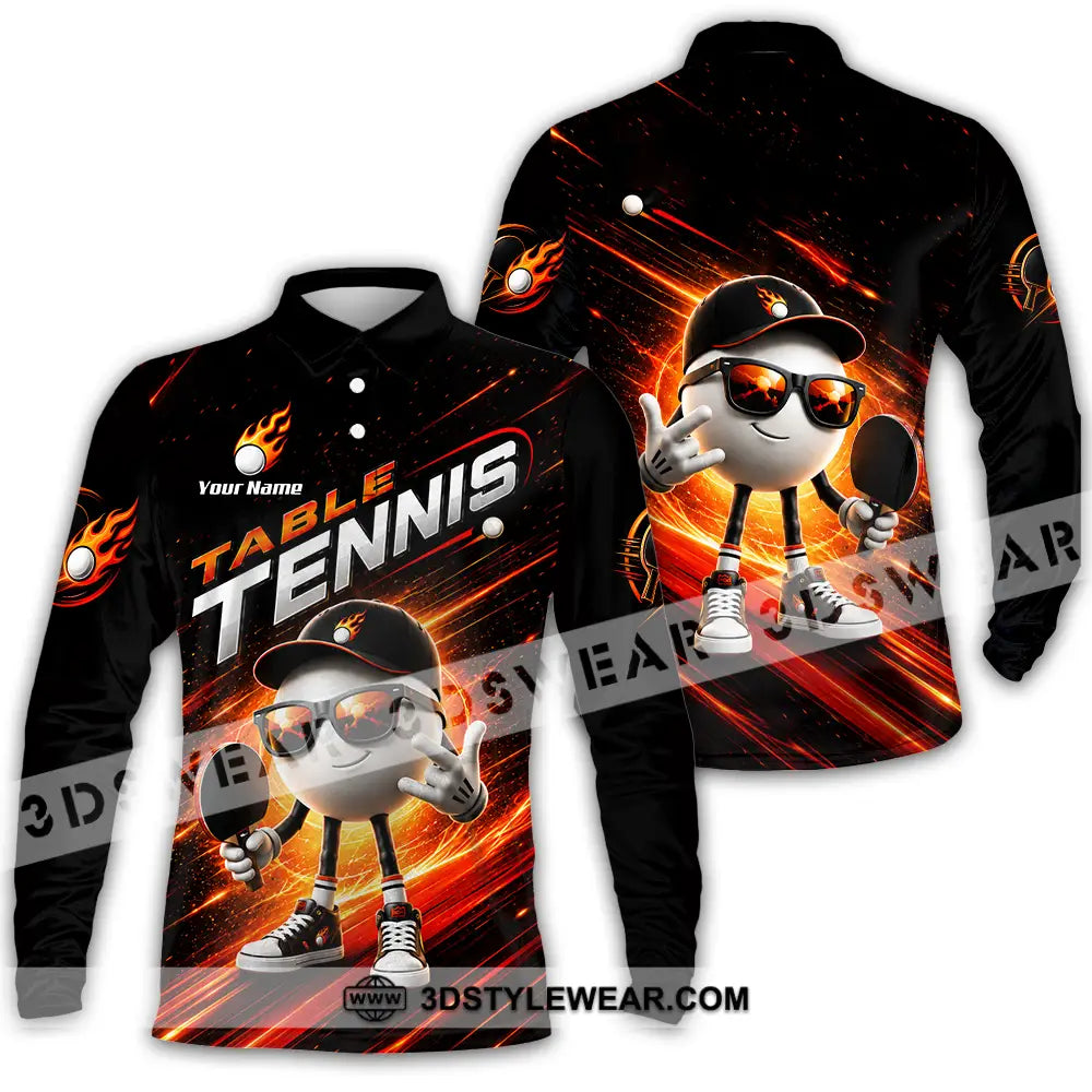 Unisex Shirt - Custom Table Tennis Shirt - Long Sleeve Polo / S - T-shirt