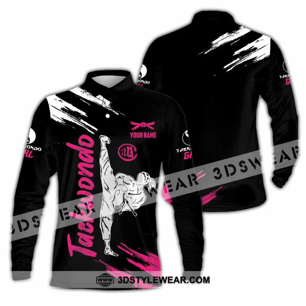 Unisex Shirt - Custom Taekwondo 3D Shirt - Long Sleeve Polo / S - T-shirt