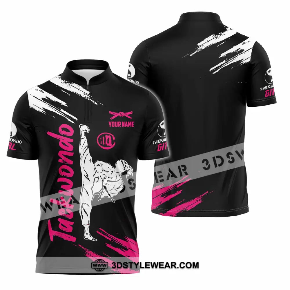 Unisex Shirt - Custom Taekwondo 3D Shirt - Zipper Polo Shirt / S - T-shirt